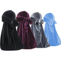 Bulk Wholesale Multi Colors Breathable Velvet Durags Cap Doo Rag Headwraps Extra Long Tail Wide Straps Street Style for Men