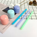 Custom Logo Eco-Friendly Foldable Design Openable Reusable Collapsible Thermostable Silicone Straw Case for Drinking Straws