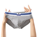 Fashion Custom Size logo Sexy Men Boy Underwear Breathable 40s Cotton Solid Gray Briefs Boxers Low Waist Briefs for Young Men MegaBDM