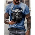 Viking Legend Graphic T-shirt Men's WJH02 Streetwear 100% Cotton Short Sleeve Tee Breathable Hip Hop Nordic Warrior Top