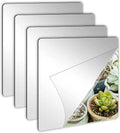 4 Pack Self Adhesive Acrylic Mirror 8 X 8 Inch Mirror Tiles Flexible Plastic Mirror Sheets Wall Stickers MM Thick