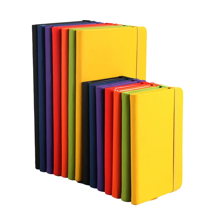 Customizable Hardcover PU College Ruled Notebooks Thermal Bound Journals with Elastic Band