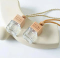 Customized Logo Empty Glass Reed Diffuser Bottle Car Hanging Deodorant Car 8ml square Perfume Container