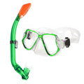 Hot Sell Green Silicone Diving Swimming Mask and Snorkel Tube Kits for Kids LOW MOQ Printing Brand Wholesale