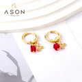 Ason Factory Direct Selling Stainless Steel Earrings Hot Sale Cherry Fruits Shape Hoop 18k Earrings