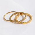 Designer Ladies 18k Gold Filled Stainless Steel Zircon Wedding Rings Minimalist Finger Rings Jewelry Women Mom WATERPROOF