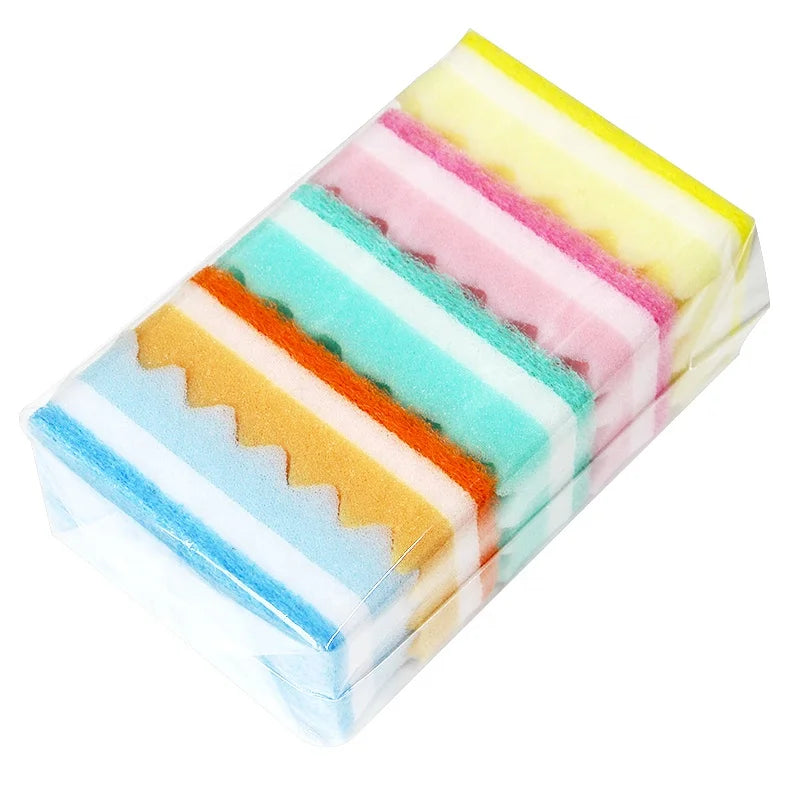 Wholesale Kitchen Sponges Hexagonal pink Mesh Composite Yellow Seaweed Sponge Cleaning Sponge