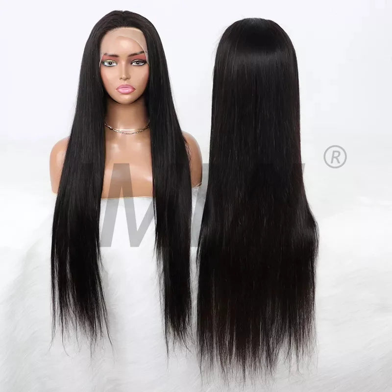 10A Human Hair Straight for Black Women 13x4 Cuticle Aligned Peruvian Hair Lace Front Wig