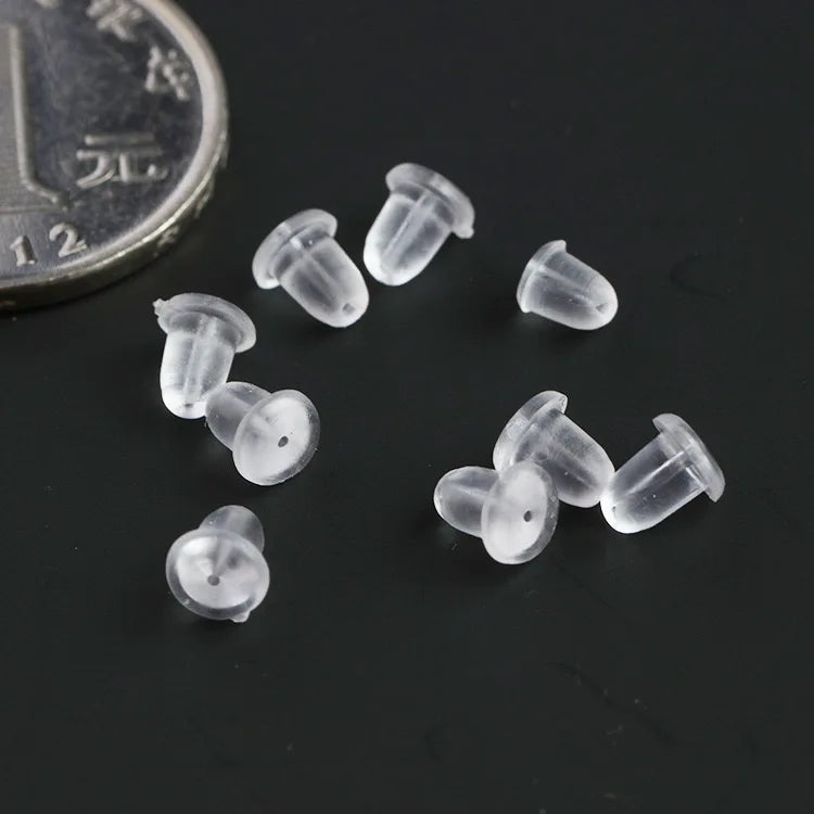 1000pcs/bag-6 mm WHOLESALE BULK PRICE Stopper Silicon Stud Earring Backer DIY  Accessories Silver