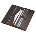2023 Long Vintage Genuine Leather Crazy Horse Leather Checkbook Cover Wallet Card Holder for Men or Women