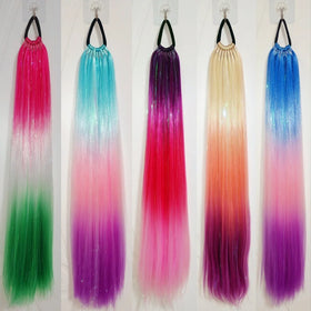 Synthetic Bling Hair Braids Ponytail With Rubber Bands 26