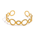 Stainless Steel 18k Gold Plated Waterproof Threaded Ring Splicing Open Bracelet Colored Beaded Women Bracelets YF6263