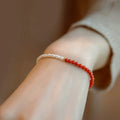Korean Fashion String Ruby Pearl Bangle Wholesale Natural Freshwater Pearl Bracelet