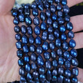 Wholesale 7.3-8.3mm Rice Shape Black Freshwater Pearl Strand a Grade Quality Loose Natural Beads