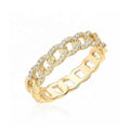 LOZRUNVE 925 Sterling Silver 18k Gold Plated Chain Band Ring Jewelry Women