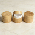 Luxury Full Bamboo Cosmetic Jars with Plastic Liner Customizable Eco-Conscious Packaging for Skincare