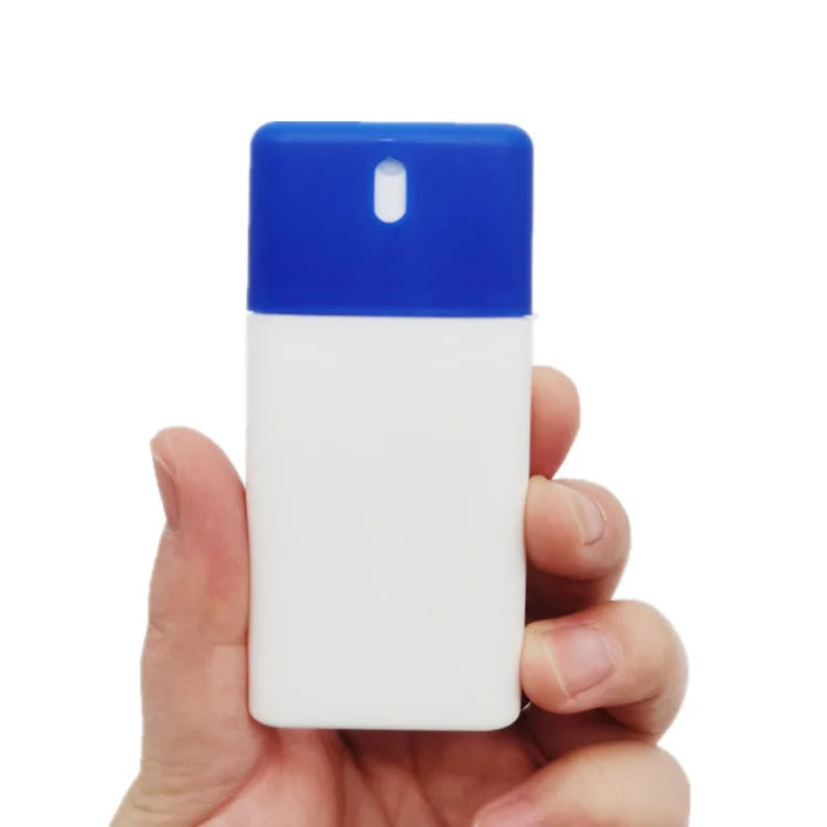20ml Plastic White Blue Pocket Perfume Bottle Credit Card Spray Bottle Wholesale in Stock