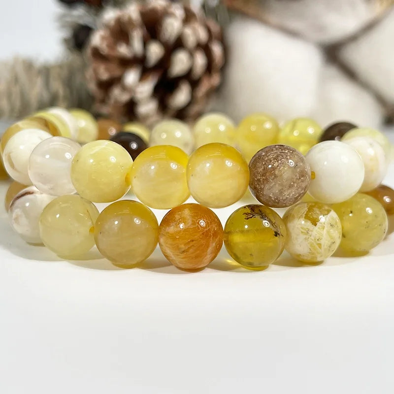 Wholesale 4/ 6/8/10/12mm Natural AA Yellow Opal Beads Loose Gemstone Beads for  Jewelry Making
