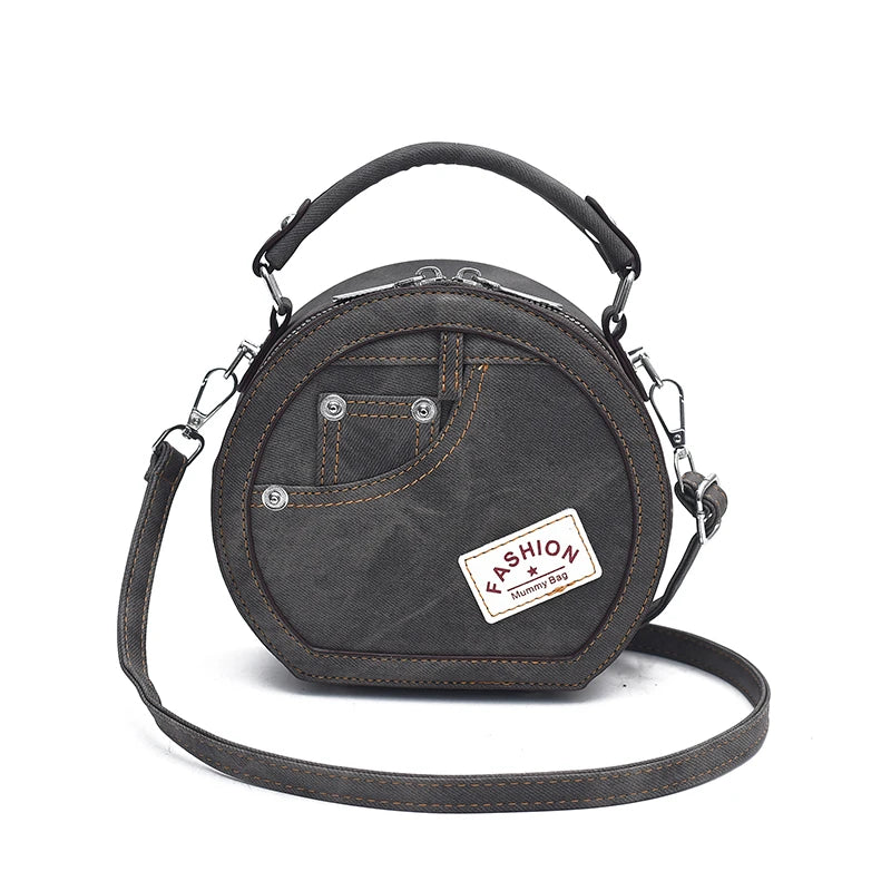 Trendy Fashion Circular Woman Bags Luxury Handbags Crossbody Shoulder Leather Round Bags for Women