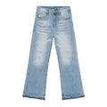 2025 Straight Fit Denim Jean Light Blue Washed Jeans Clean Fit Blue Jeans Flare
