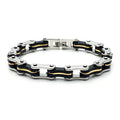 New Fashion Bicycle Chain Jewelry Stainless Steel Silicone Men's Motorcycle Bracelet