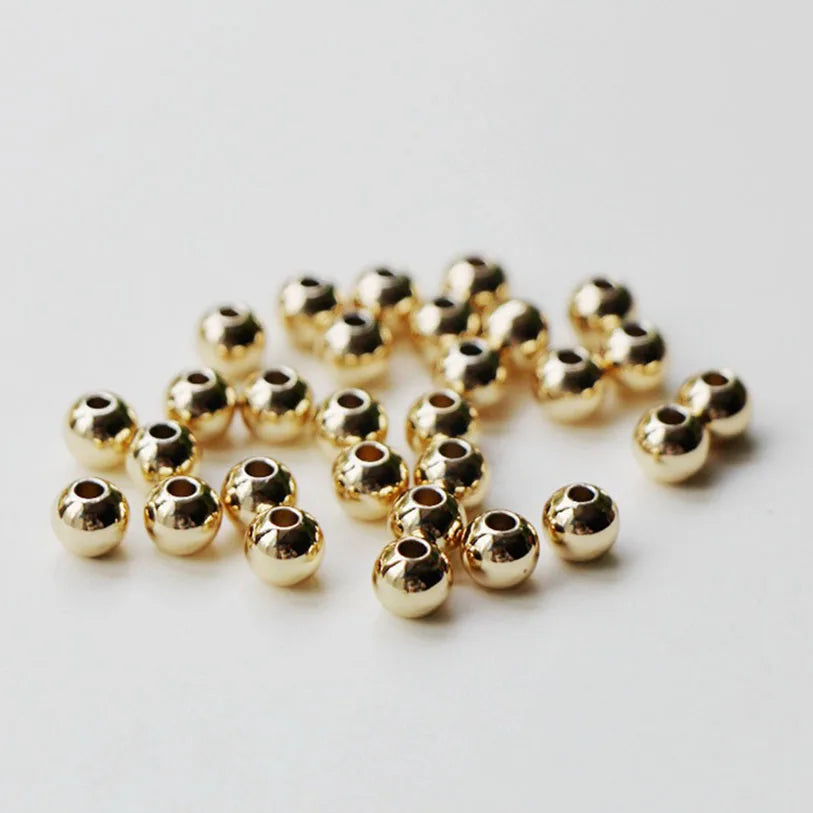 Wholesale Jewelry Accessories Findings 14K GOLD Thick Plating Septum Beads for Jewellery Making2mm-6 mm