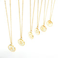 Fashion Jewelry Gold Plated Stainless Steel Letter A-z Initial Necklace for Women White Round Shell Alphabet Pendant Necklace