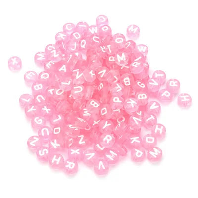 Factory Sell 1000pcs/bag Pink Transparent Alphabet Acrylic Letter Beads