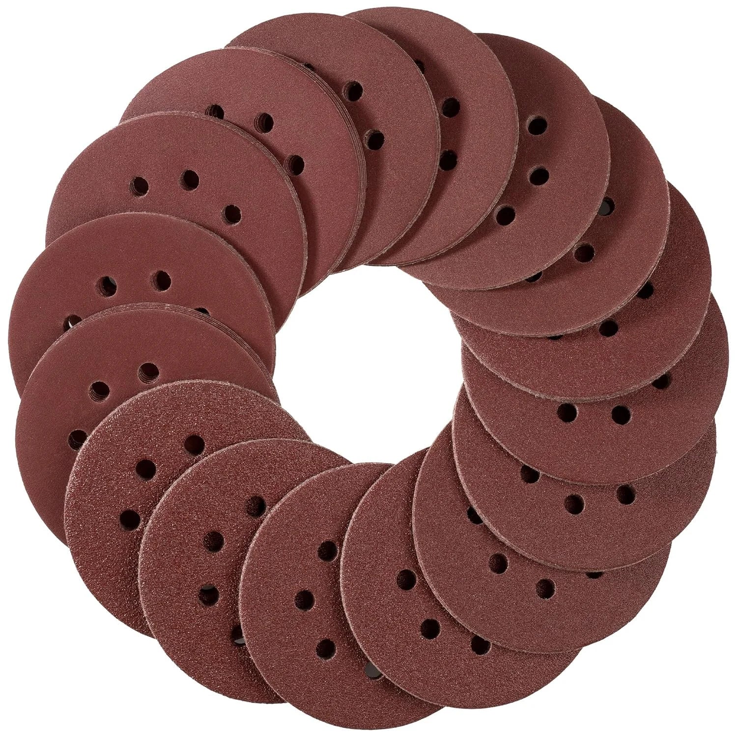 80pcs-set 16sets-carton 125mm Sanding Discs 40-400 Grit Sandpaper 8 Hole Disc Hook and Loop Round Orbital Sander Pads