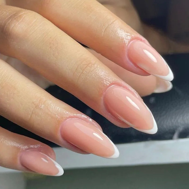 Wholesale Full Cover French Almond Gel Glue for False Nails Short Press on Nails