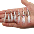 7pcs/Box 4#~16# White Ice Dub Scud Shrimp Red Chain Eyes Fast Sinking Nymph Fly for Grayling Perch Trout Bass Fishing Lure