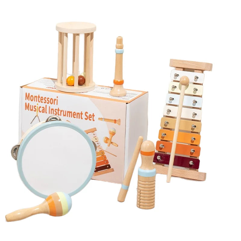 Good Quality Wooden Children's Orff Instrument Set with Xylophone Wooden Education Toys
