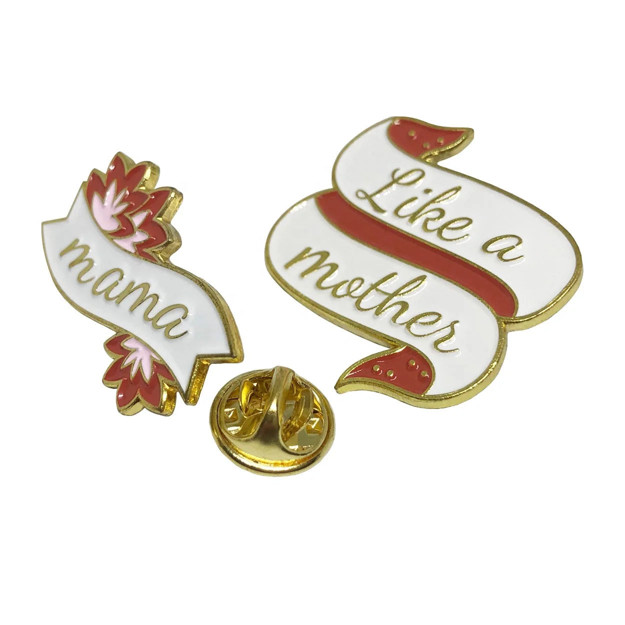 Low Price Wholesale Mother's Day Metal Gifts Enamel Pin Custom Design Logo Soft Enamel Flower Lapel Pins MaMa Brooch Badge
