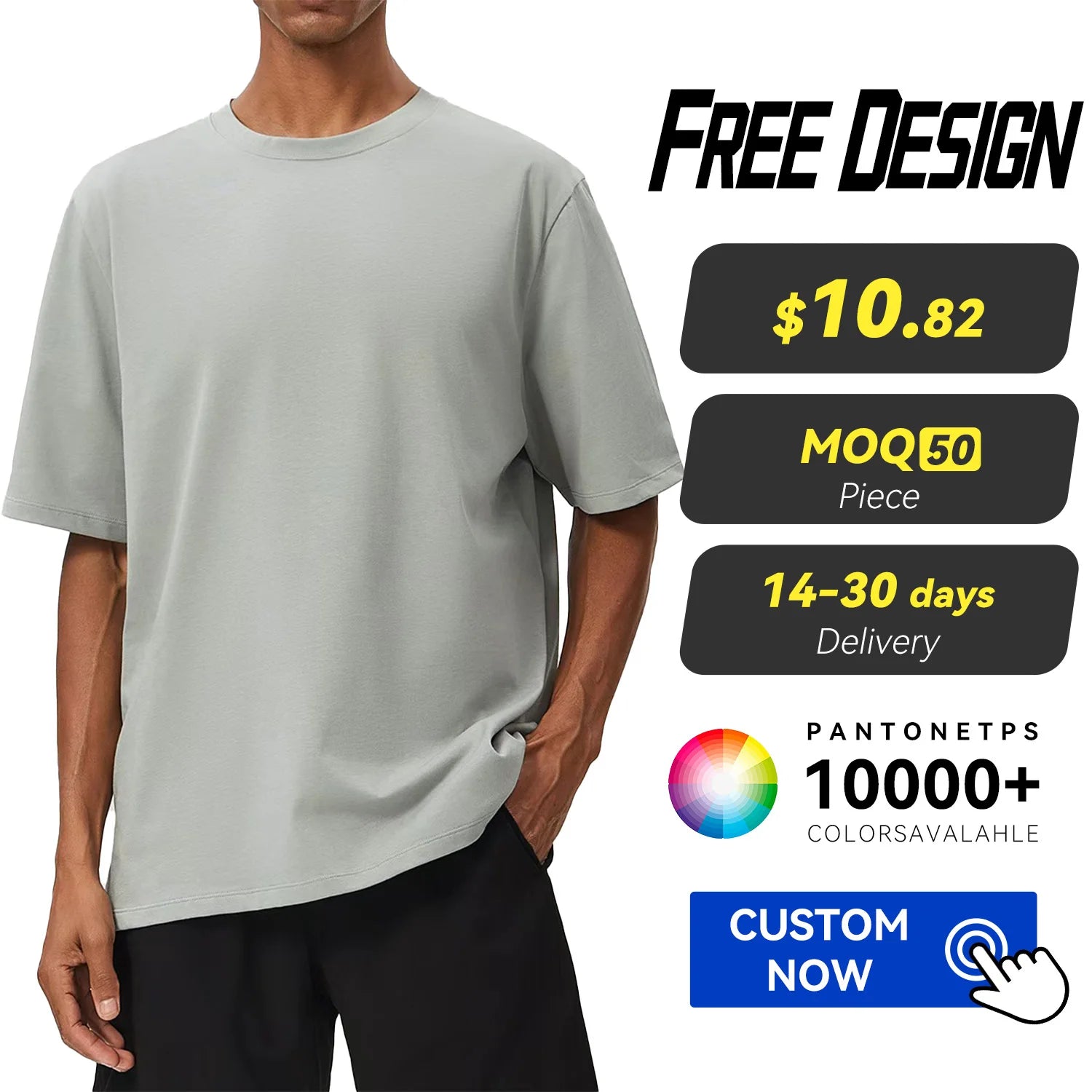 Men's Pure Cotton Breathable Sweat-Absorbing Oversized Fit Short Sleeve Sports T-Shirt for Running Fitness Outdoor Casual Wear