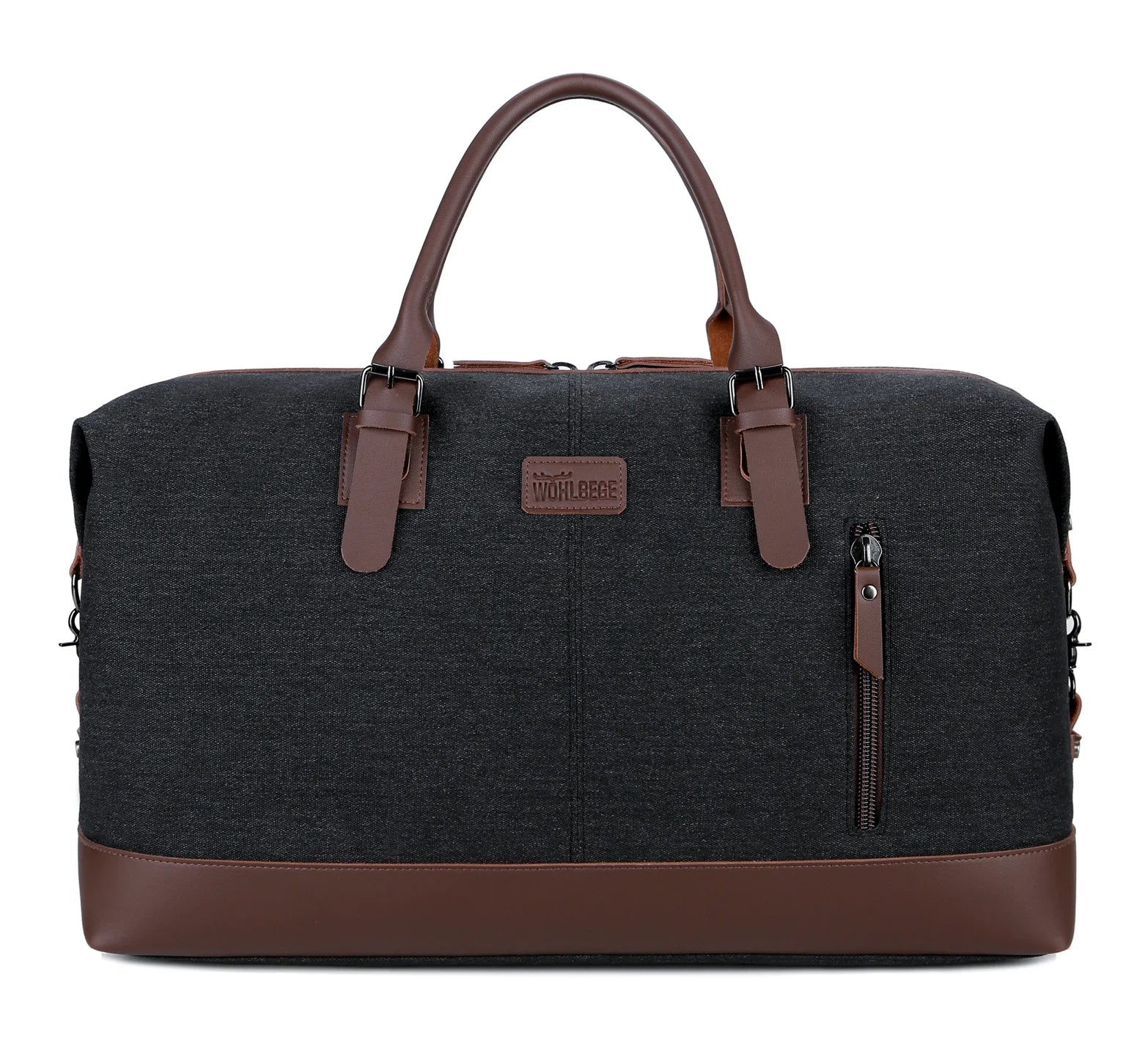 Portable Overnight Canvas Leather Travel Tote Duffel Shoulder Handbag Bag