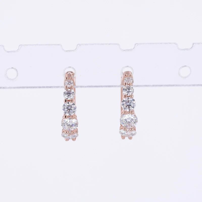 Starsgem Elegant Fashion 10k 14k 18k White Yellow Rose Gold Round Brilliant Cut Lab Diamonds Moissanite Gemstones  Earrings