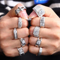 Man Ring Design 6.5mm 1 Carat Moissanite Diamond Jewelry 925 Sterling Silver 2023 New Gemstone Rings Moissanite Mens Rings