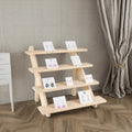 Solid Wood 4-Tire Jewelry Display Rack Stand Folding Bamboo Ear Studs Earrings Necklace Bracelet Holder for Kitchen Storage