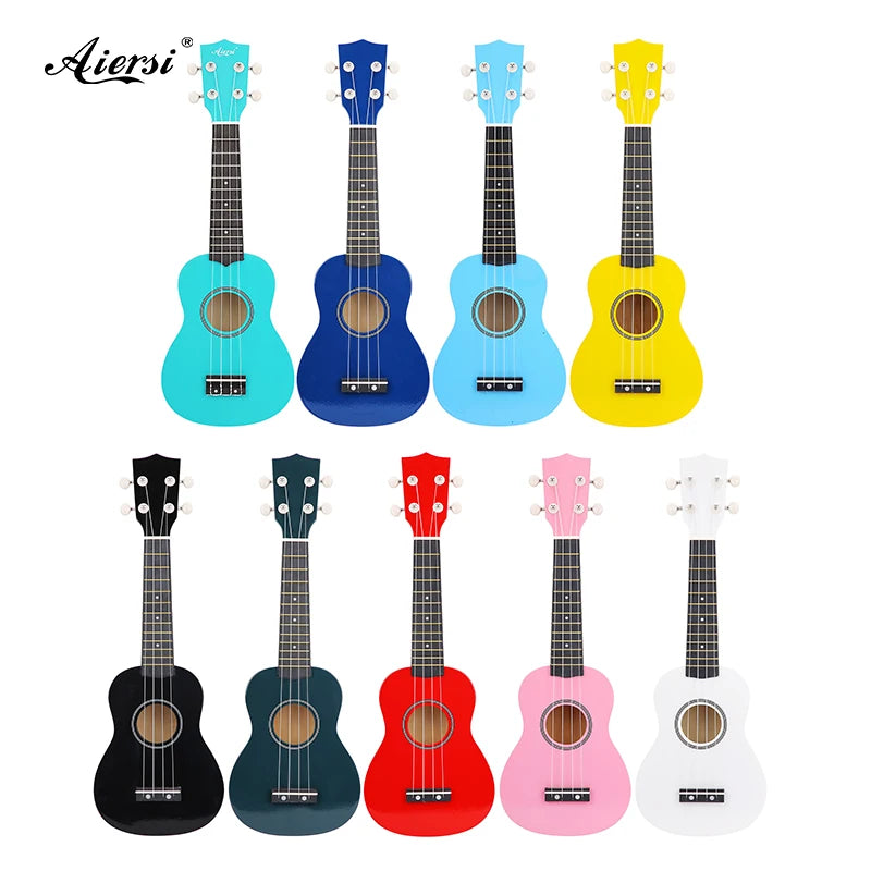 Wholesale Cheap Price Soprano Colour Ukelele Basswood 21 Inch Learner Uku Custom logo From Aiersi Brand Music Made in China