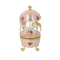 SHINNYGIFTS Handmade Pewter Enamel Carousel Music Box Valentine's Day Souvenir Durable Metal Featuring Swan Lake for Girl