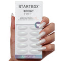 BTARTBOX 30pcs XCOAT Plain Press on Nails En Gros Wholesale Medium Almond White Glitter Soft Gel Stick on False Fake Nails