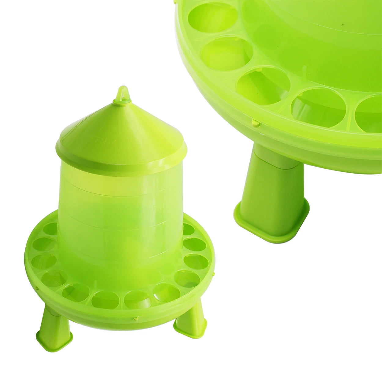 Plastic Chicken Feeder Quail Feeding Bucket Pigeon Automatic Feeder with Stand Legs and Cover