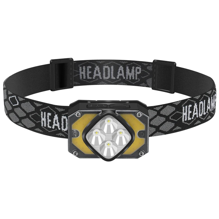 For High Power LED Headlamp Flashlight IP65 Waterproof Camping Use Rechargeable 6 Work Modes Portable Sensor with Hidden Hook