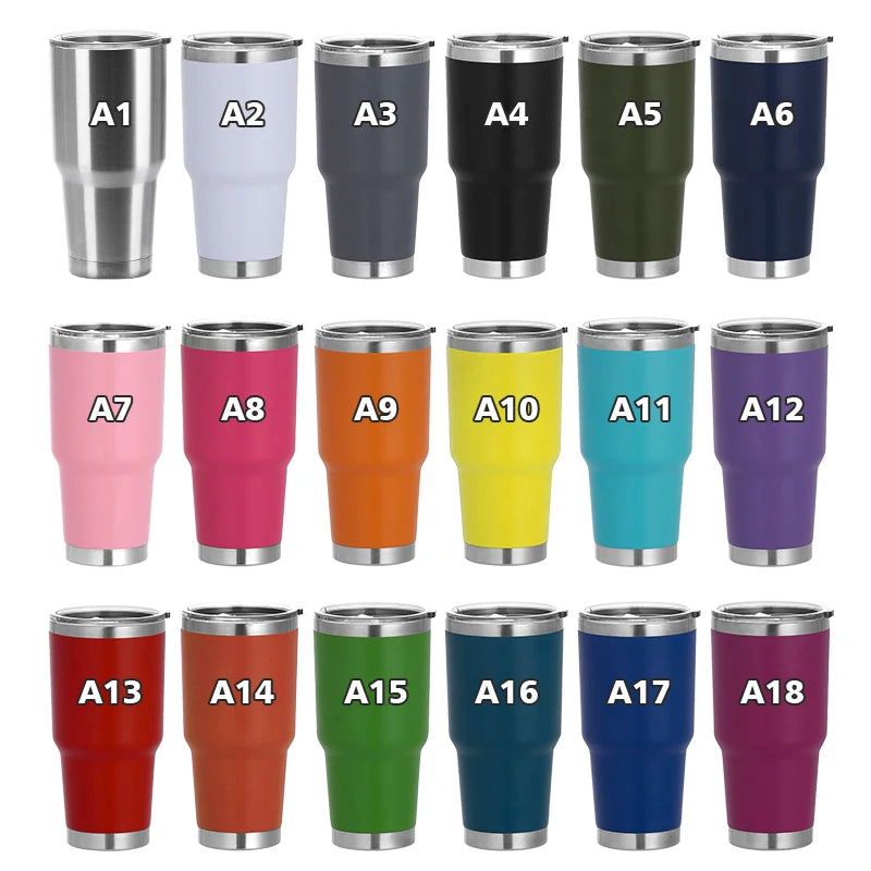 Custom logo Powder Coated 30 oz 30oz Double Wall Insulated Vacuum Blank Coffee Stainless Steel Travel Mug
