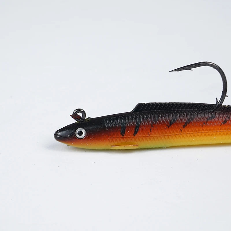 Selco Weighted Sinking Soft Bait Soft Lure with Jig Head and Built in Lead for Predator Fish