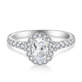 925 Sterling Silver Oval Cut Halo Moissanite Engagement Ring GRA Diamond Moissanite Wedding Stylish Rings for Women