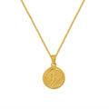 Hot Selling 3D Wing Round Brand Pendant Necklace Geometric Stainless Steel 18K Gold Plated Fashion Neck Jewelry for Women Party