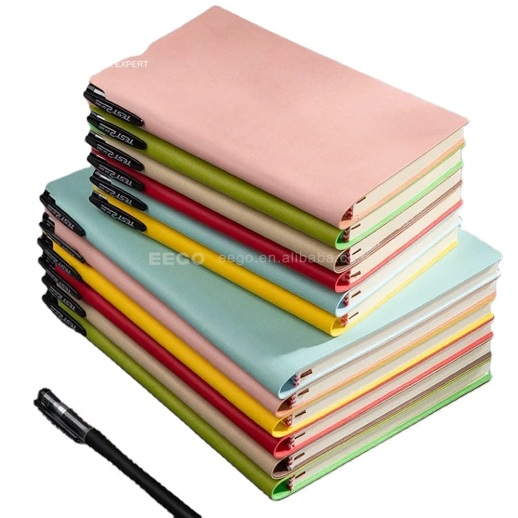 Promotional Factory Custom Pu Soft Cover Leather Notebook A5 High Quality Notebook Journal Diary With Logo for Business