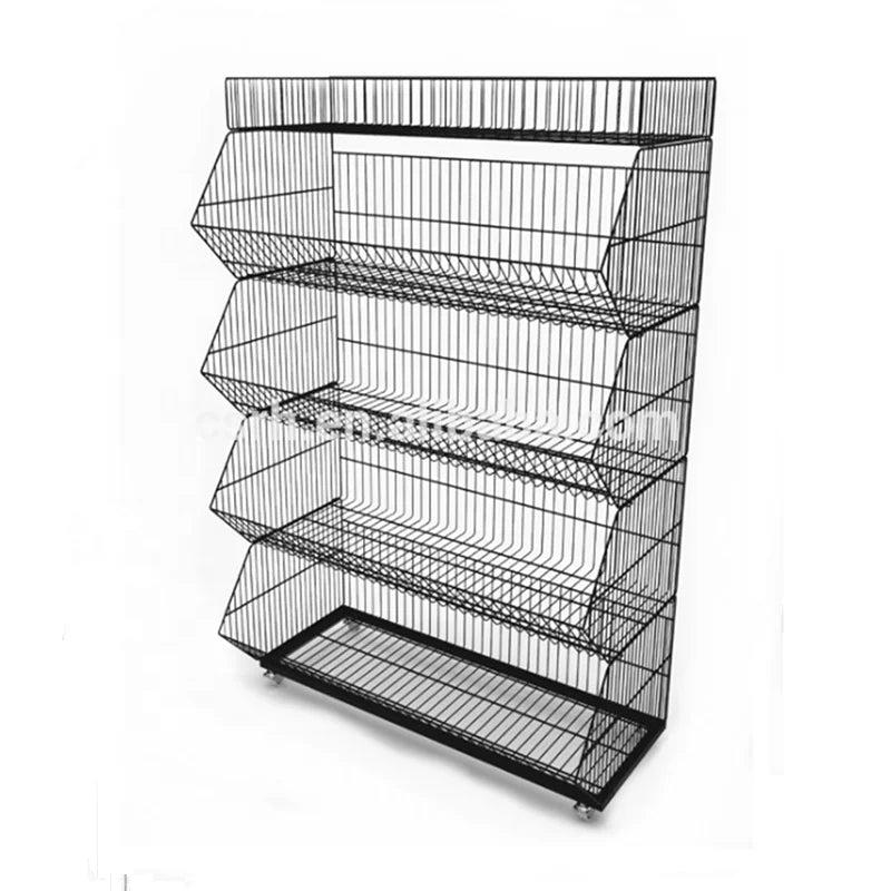 RH-BR03 Supermarket Use Light Duty Wire Shelving Size Can Be Customized Wire Bread Rack