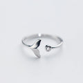 New Cute Design S925 Sterling Silver Elegant Fishtail Finger Ring Women J3238